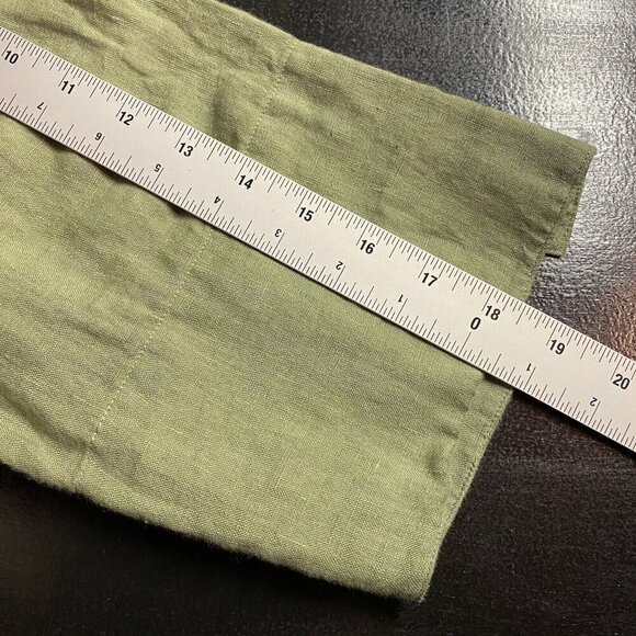 Linda Allard Ellen Tracy 100% Washable Linen Tunic 18 Green Button Down Shirt - Picture 9 of 10